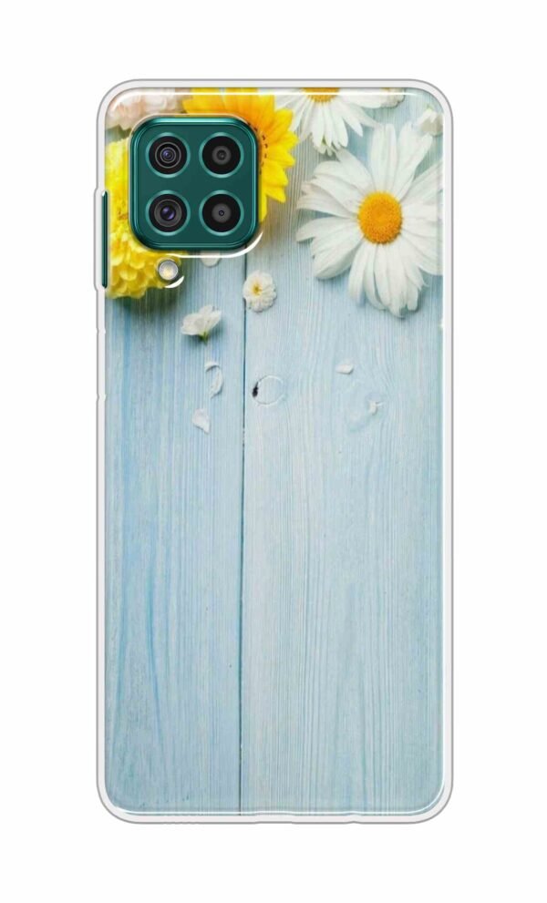 Flowers on Blue Back Case For Galaxy F62