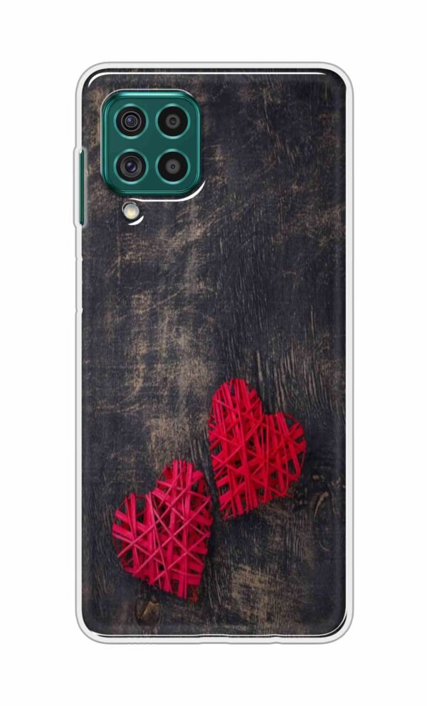 Heart with Wooden Background Back Case For Galaxy F62