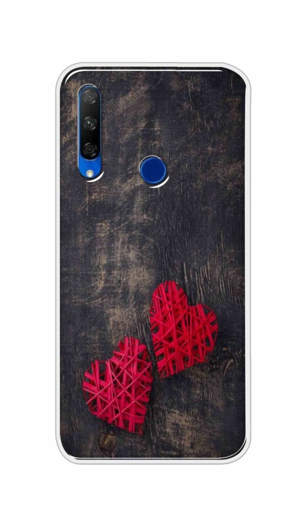 Heart with Wooden Background Back Case For Honor 9X