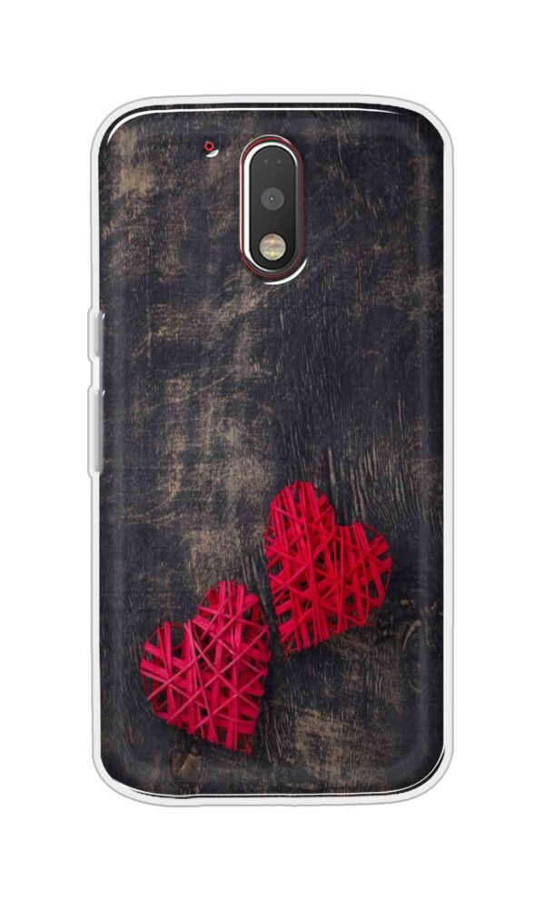Heart with Wooden Background Back Case For Moto G4 Plus
