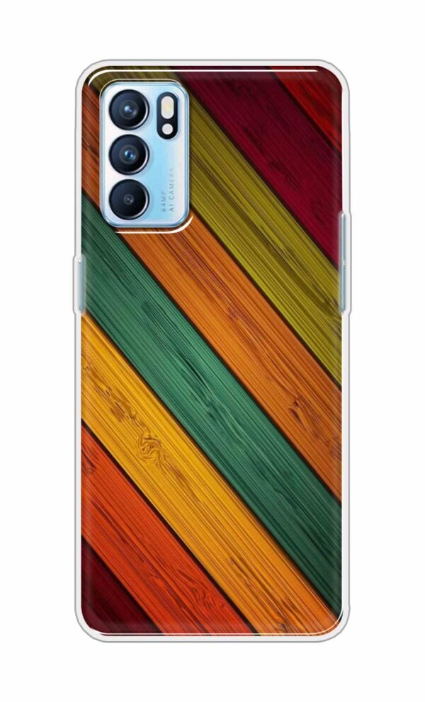 Colorful wooden texture Back Case For OPPO RENO 6
