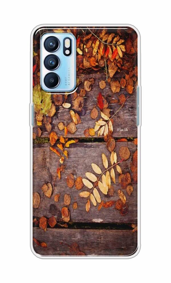 Leaves on Wood Back Case For OPPO RENO 6