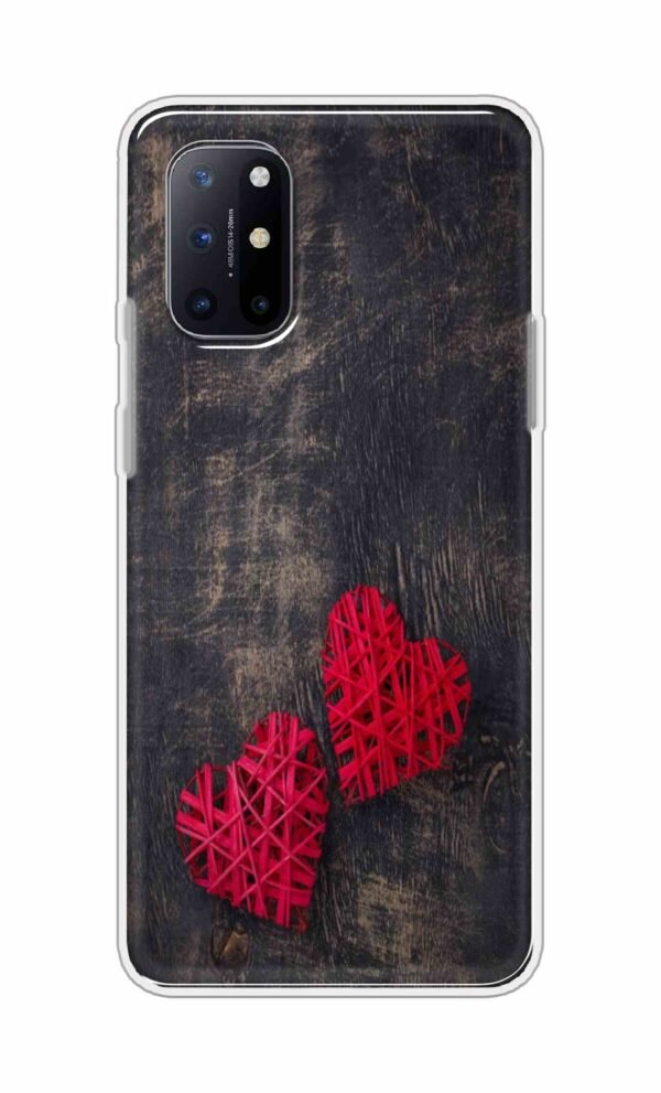 Heart with Wooden Background Back Case For OnePlus 8T
