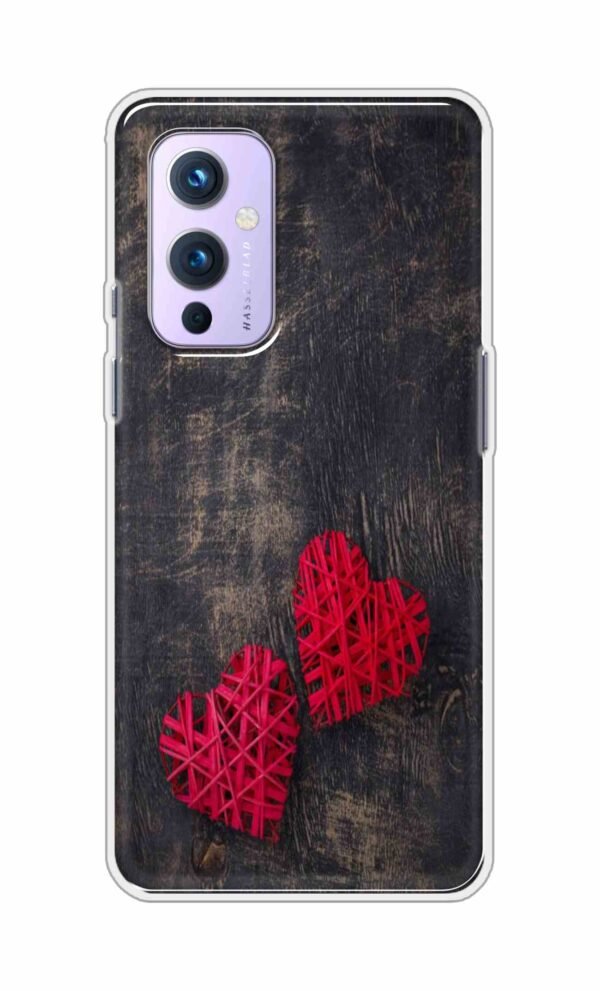 Heart with Wooden Background Back Case For OnePlus 9