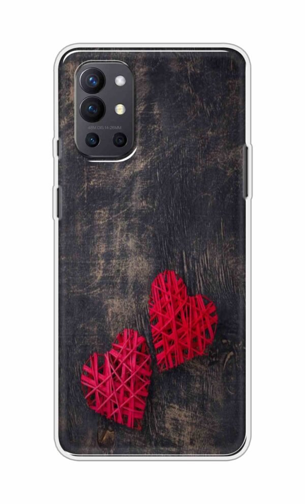 Heart with Wooden Background Back Case For OnePlus 9R