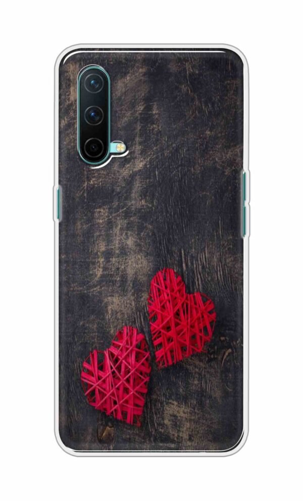 Heart with Wooden Background Back Case For OnePlus Nord CE