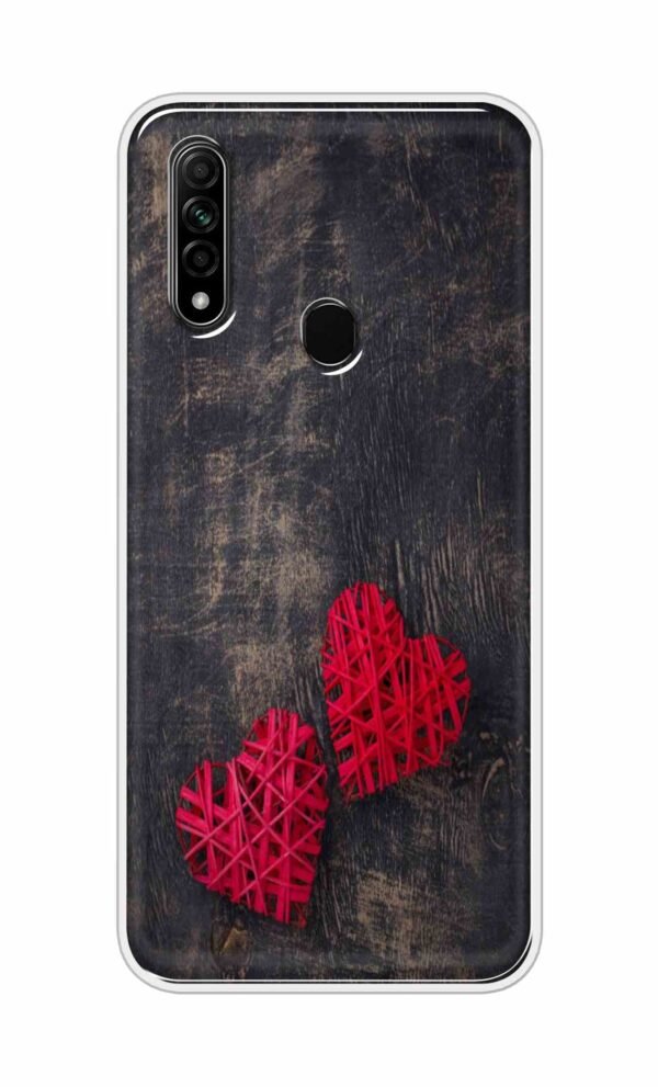 Heart with Wooden Background Back Case For Oppo A31 (2020)