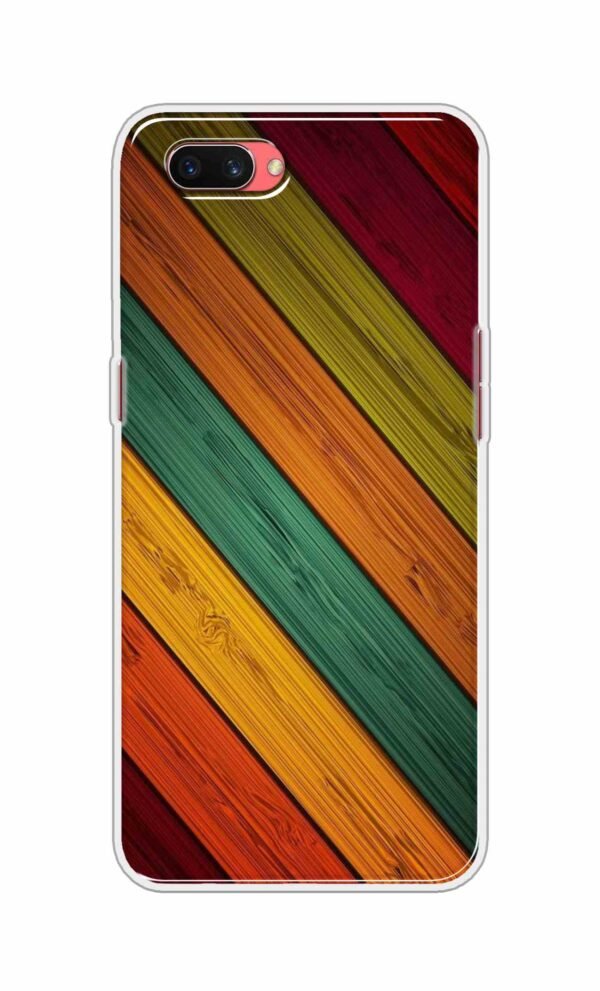 Colorful wooden texture Back Case For Oppo A3s