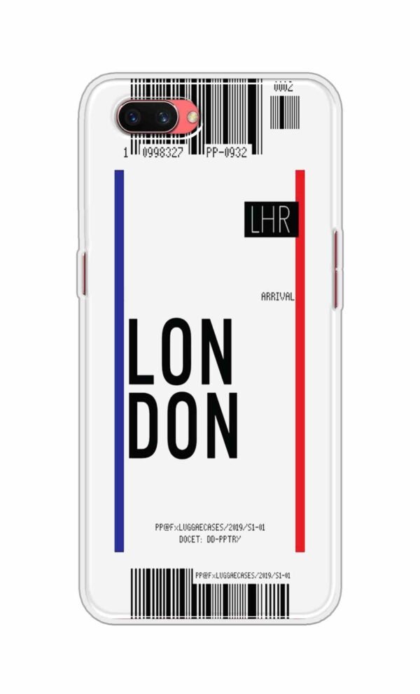 London Ticket Back Case For Oppo A3s