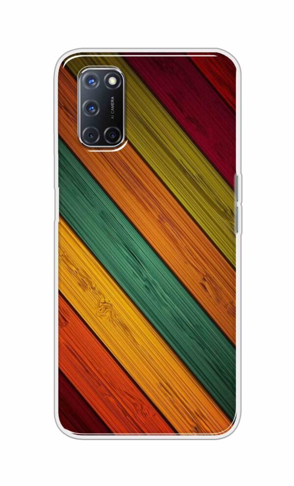 Colorful wooden texture Back Case For Oppo A52