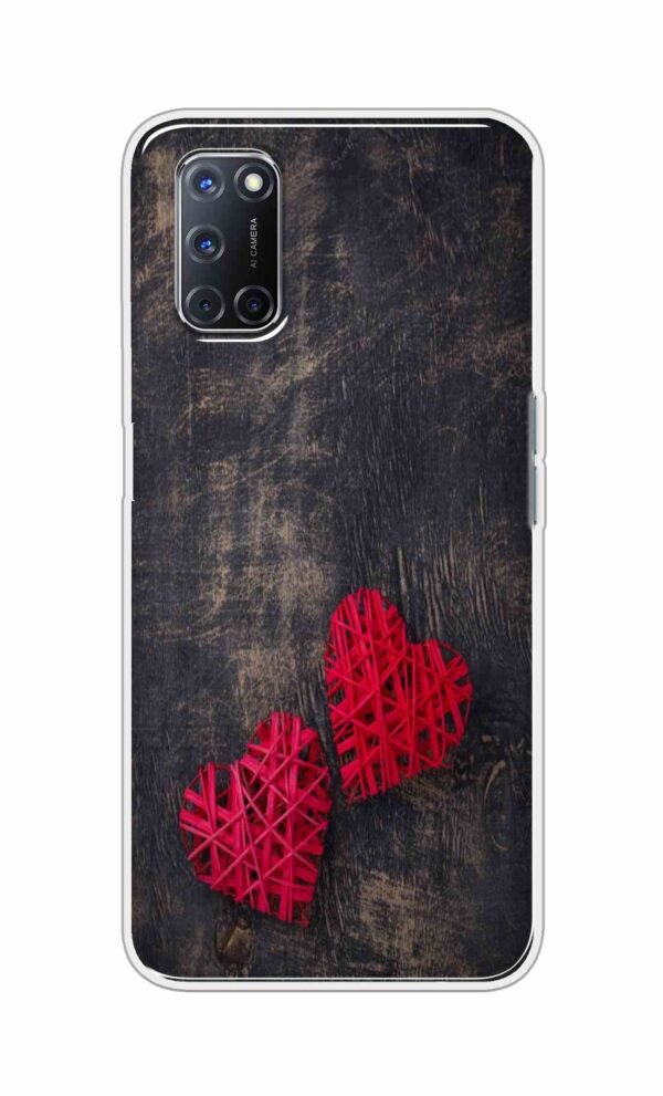Heart with Wooden Background Back Case For Oppo A52