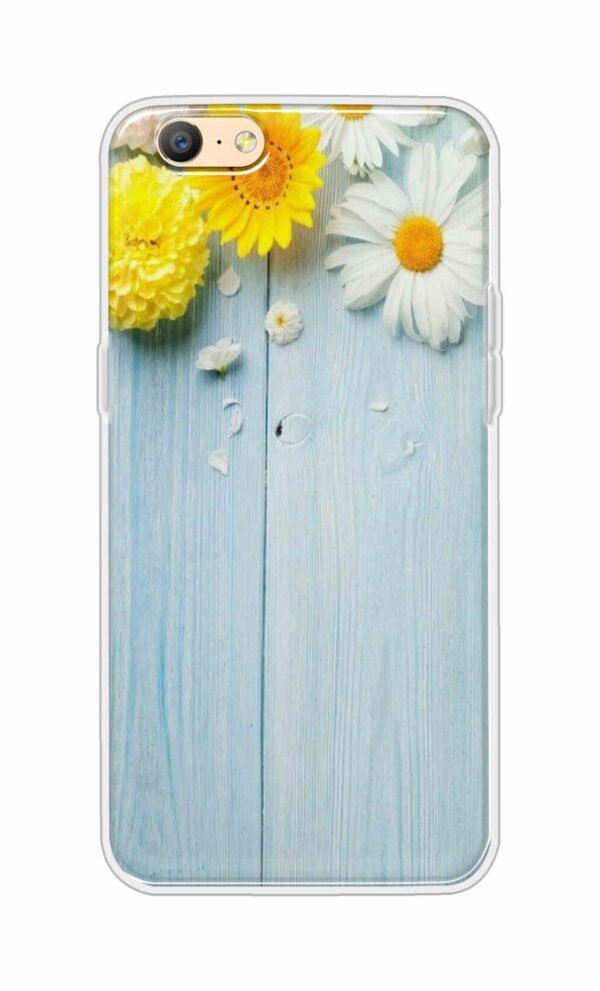 Flowers on Blue Back Case For Oppo A57
