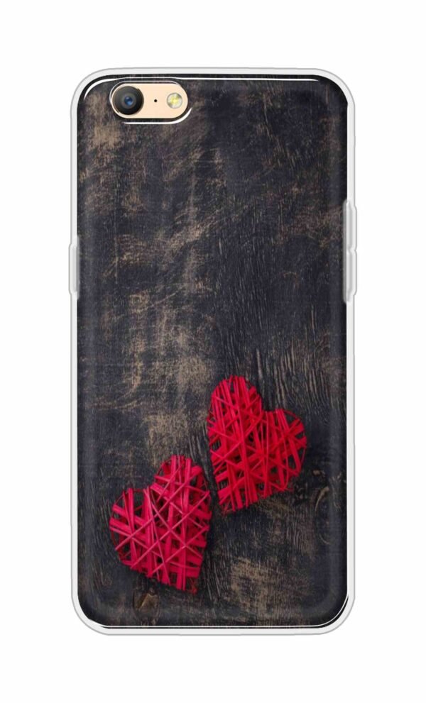 Heart with Wooden Background Back Case For Oppo A57