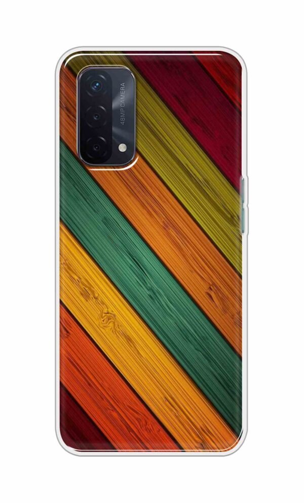 Colorful wooden texture Back Case For Oppo A74