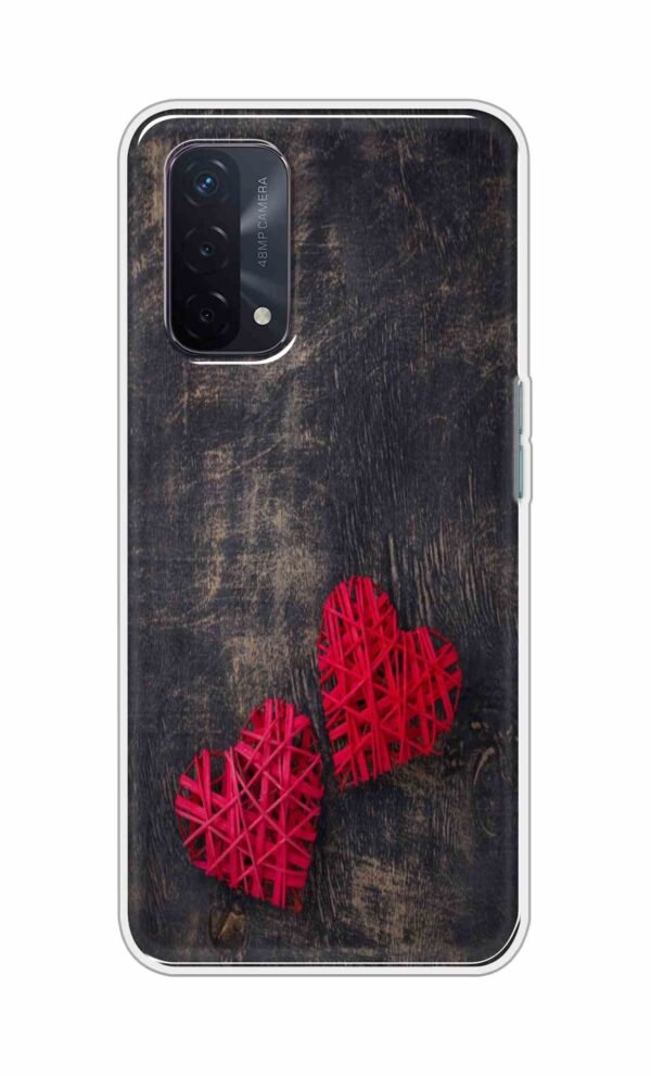 Heart with Wooden Background Back Case For Oppo A74