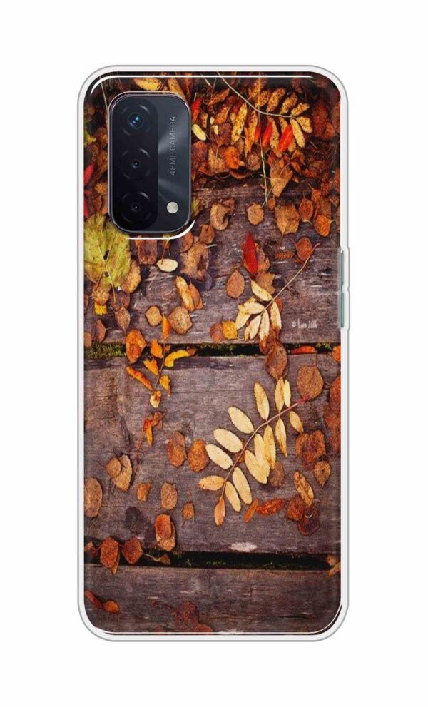 Leaves on Wood Back Case For Oppo A74