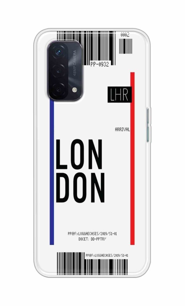 London Ticket Back Case For Oppo A74