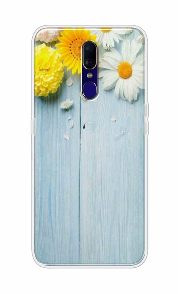 Flowers on Blue Back Case For Oppo F11