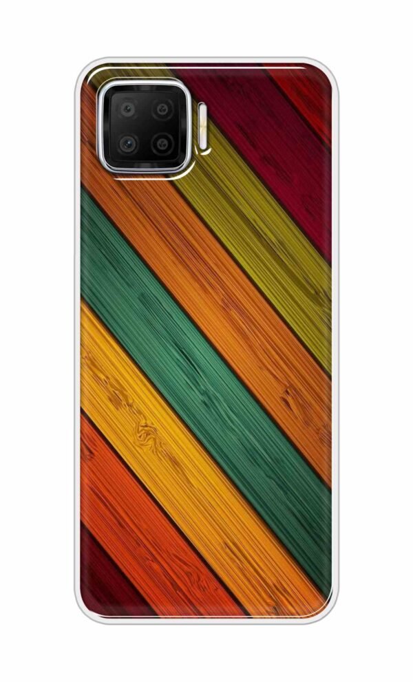 Colorful wooden texture Back Case For Oppo F17