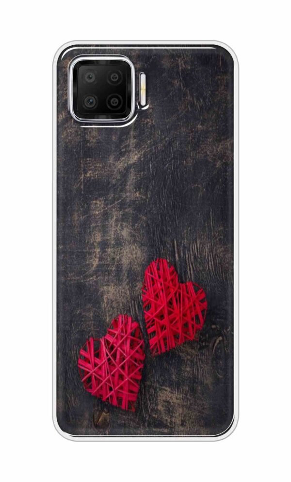 Heart with Wooden Background Back Case For Oppo F17