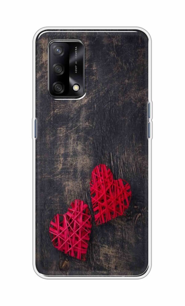 Heart with Wooden Background Back Case For Oppo F19