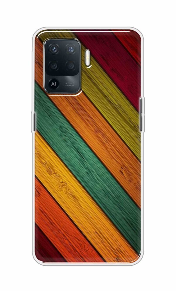 Colorful wooden texture Back Case For Oppo F19 Pro