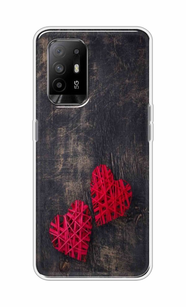 Heart with Wooden Background Back Case For Oppo F19 Pro Plus