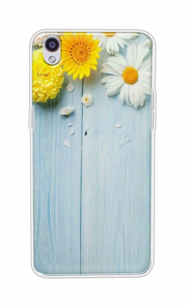 Flowers on Blue Back Case For Oppo F1 Plus