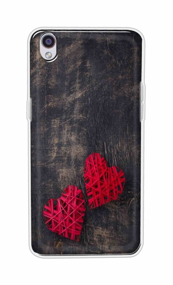 Heart with Wooden Background Back Case For Oppo F1 Plus