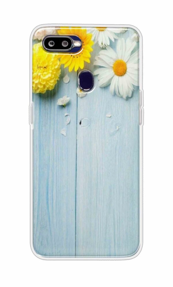 Flowers on Blue Back Case For Oppo F9 Pro
