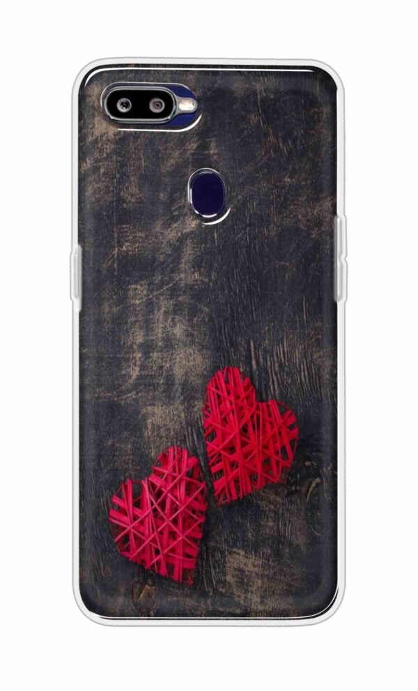 Heart with Wooden Background Back Case For Oppo F9 Pro