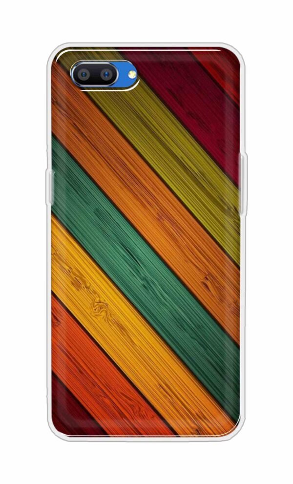 Colorful wooden texture Back Case For Oppo Realme C1