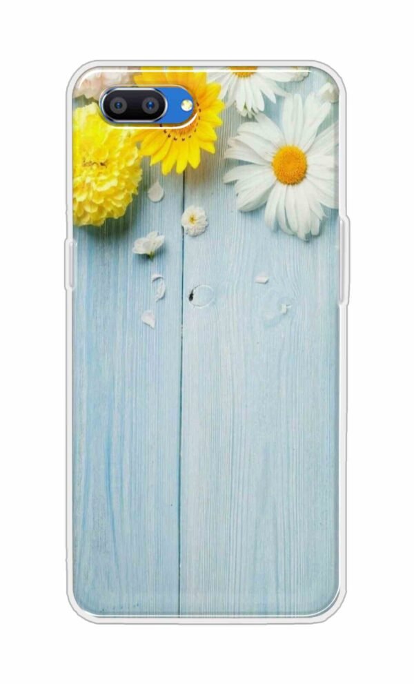 Flowers on Blue Back Case For Oppo Realme C1