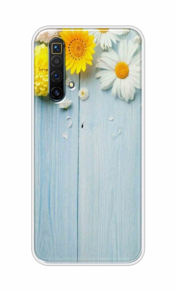 Flowers on Blue Back Case For Oppo Realme X3