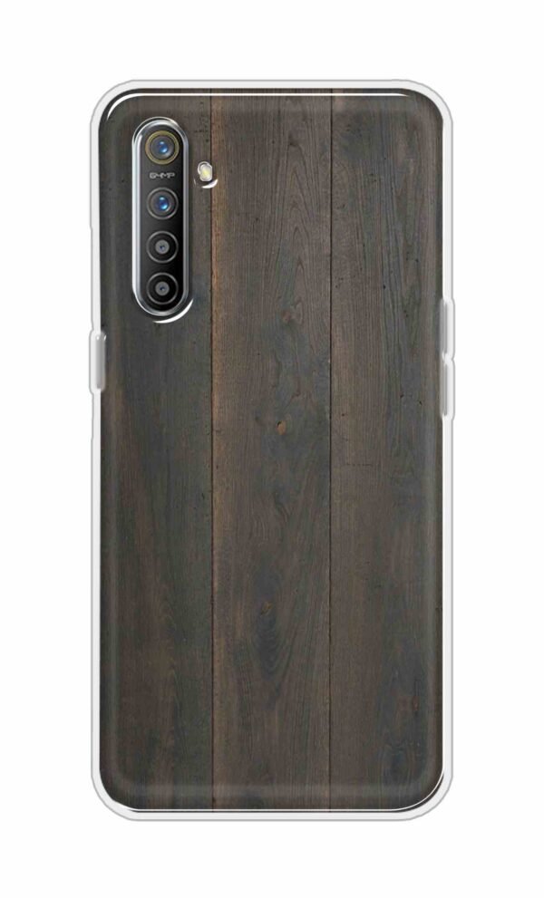 Blackish Wooden Texture Back Case For Oppo Realme XT