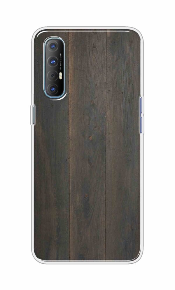 Blackish Wooden Texture Back Case For Oppo Reno 4 Pro