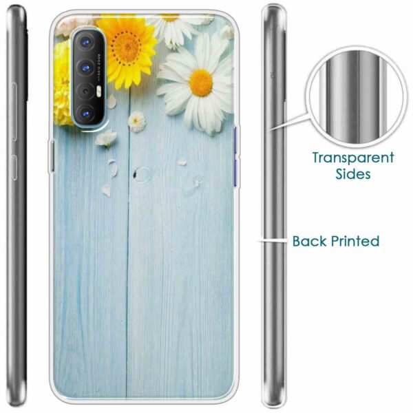 Flowers on Blue Back Case For Oppo Reno 4 Pro