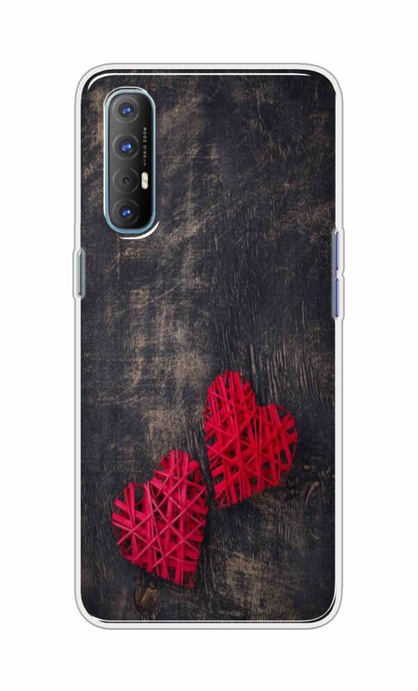 Heart with Wooden Background Back Case For Oppo Reno 4 Pro
