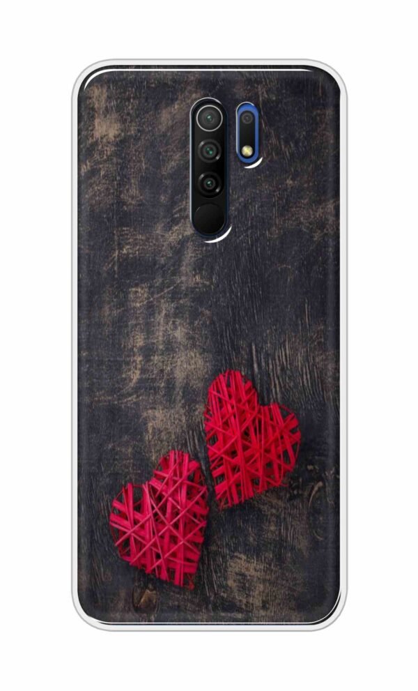 Heart with Wooden Background Back Case For Poco M2