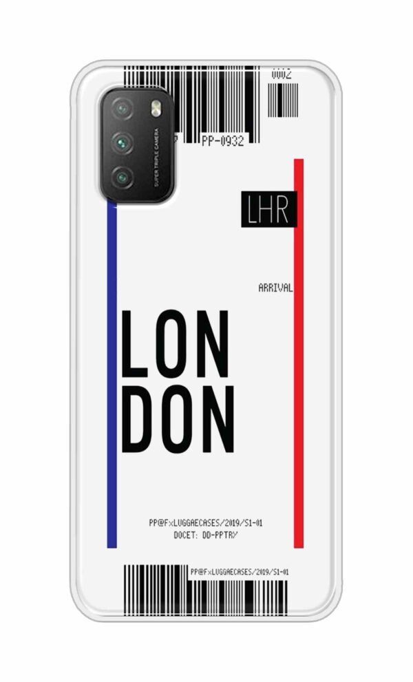 London Ticket Back Case For Poco M3