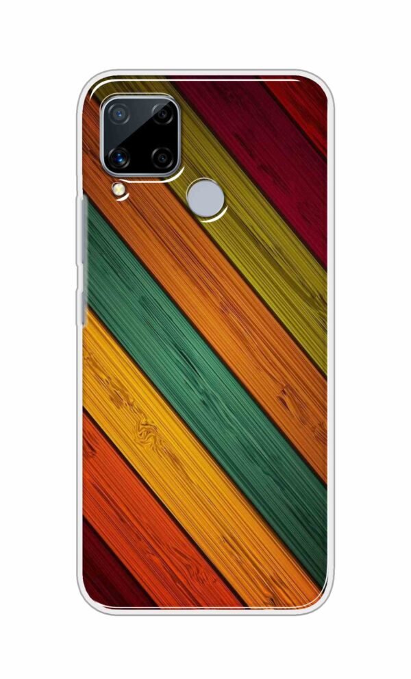 Colorful wooden texture Back Case For Realme C15