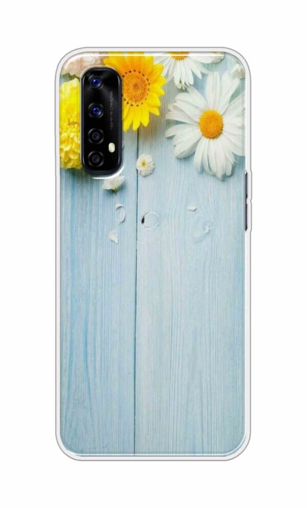 Flowers on Blue Back Case For Realme Narzo 20 Pro