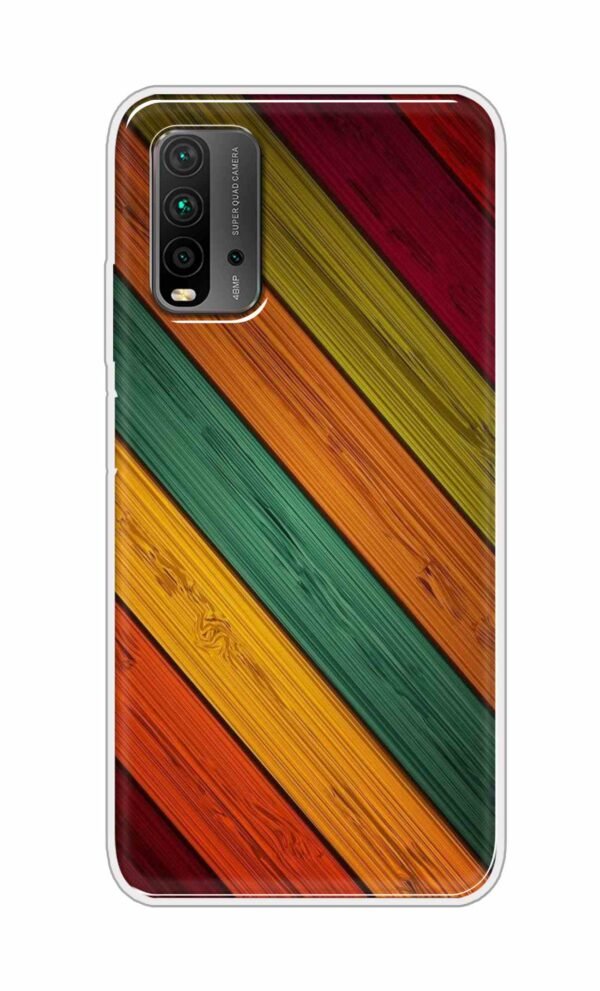 Colorful wooden texture Back Case For Redmi 9 Power
