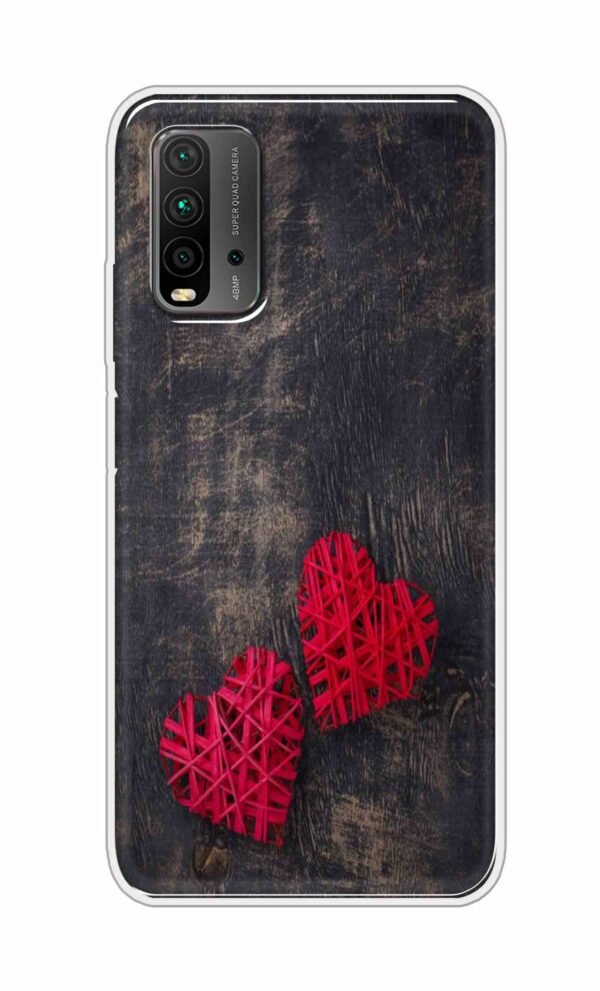 Heart with Wooden Background Back Case For Redmi 9 Power