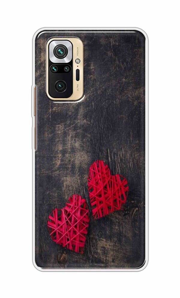 Heart with Wooden Background Back Case For Redmi Note 10 Pro Max