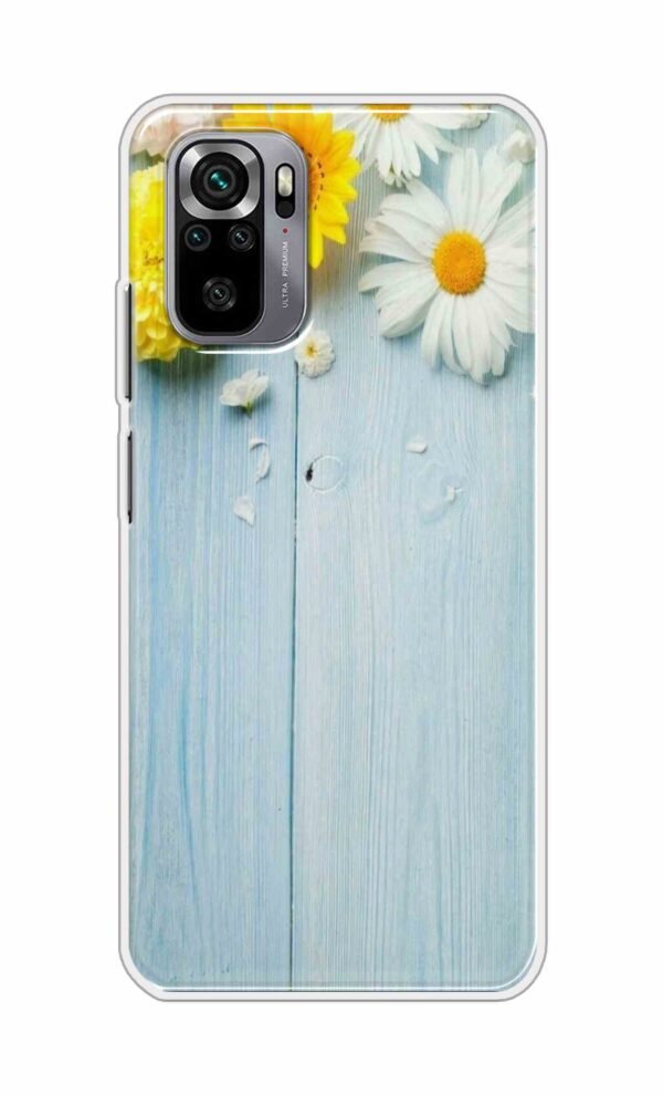 Flowers on Blue Back Case For Redmi Note 10s