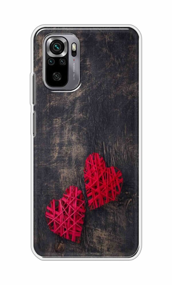 Heart with Wooden Background Back Case For Redmi Note 10s