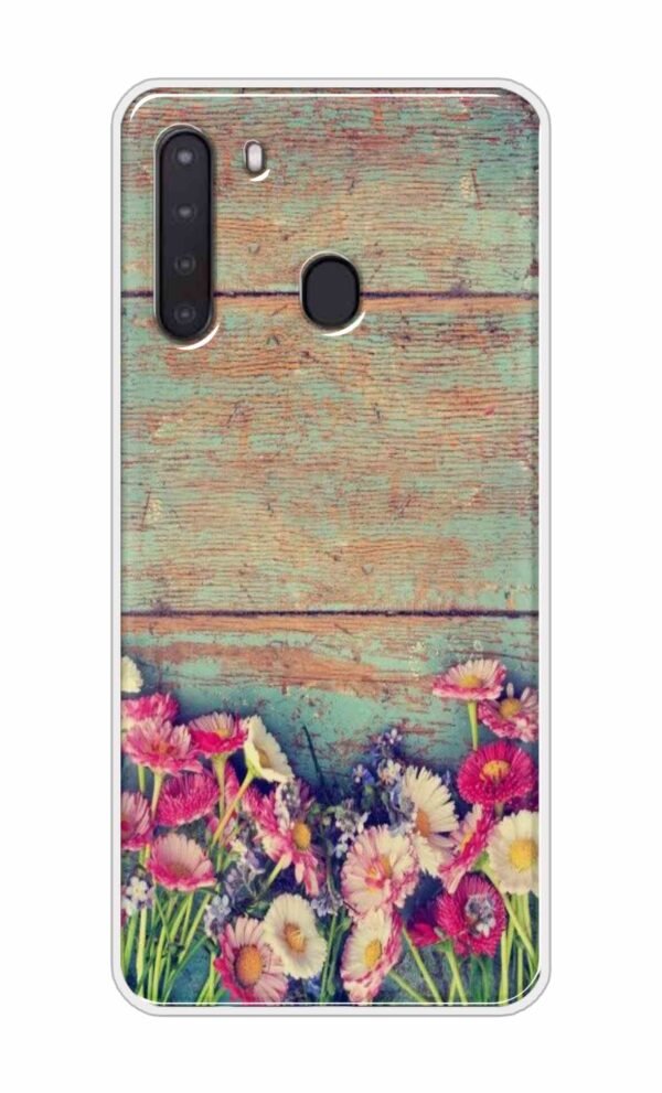 Flower Style Back Case For Samsung A21