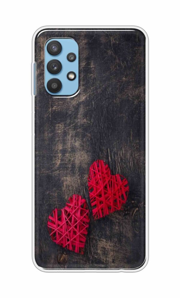 Heart with Wooden Background Back Case For Samsung A32