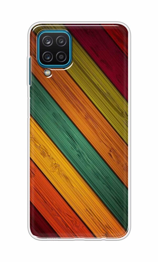 Colorful wooden texture Back Case For Samsung Galaxy A12